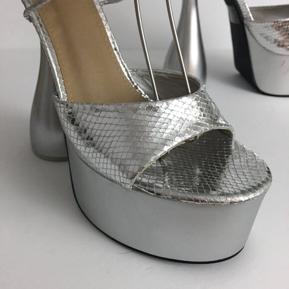 EGO Silver Platform Heels - Picture 5 of 15